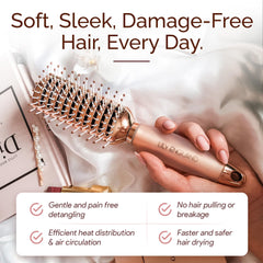 Lily England detangling brush designed for all hair types with wide bristles.