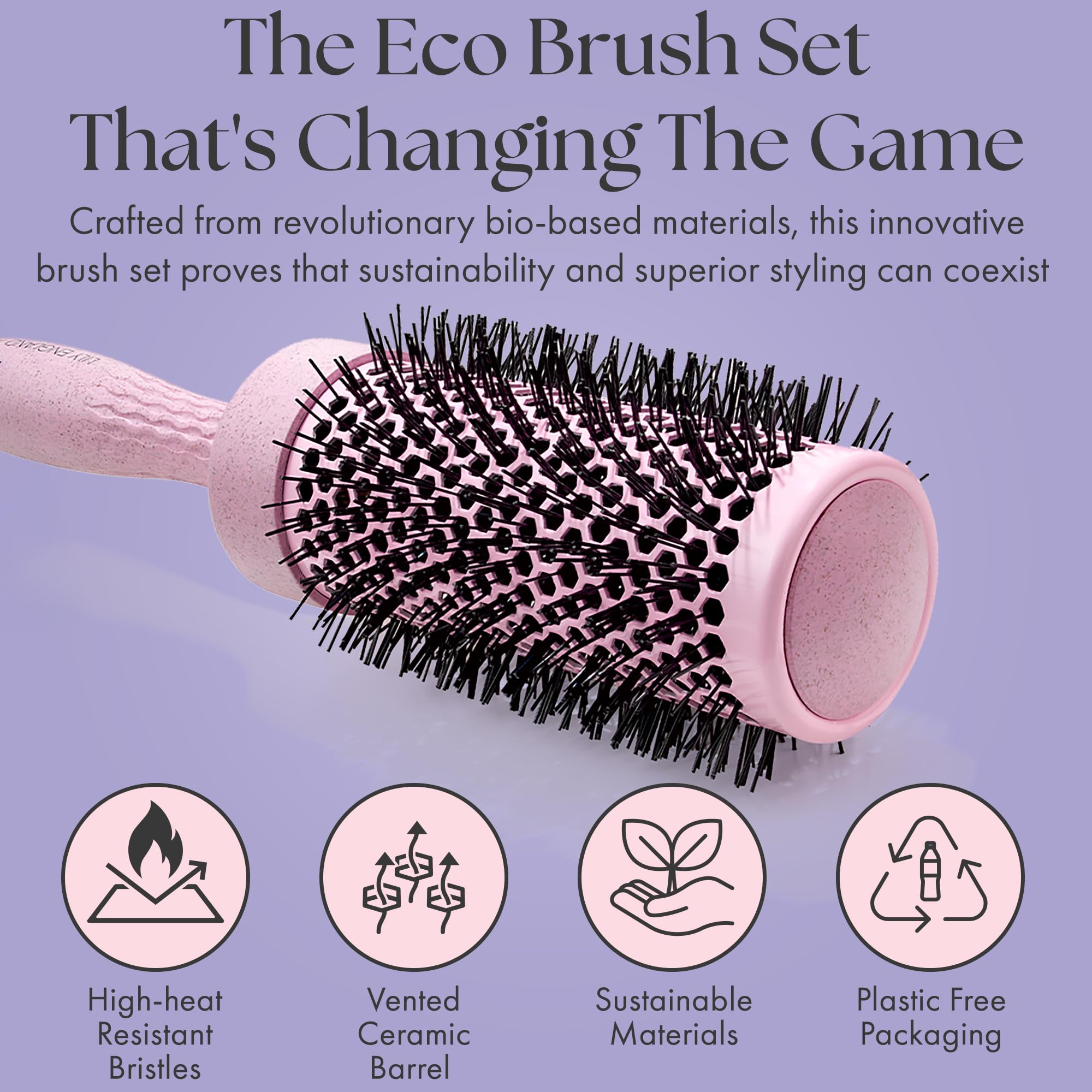 Lily England four-piece pink brush kit arranged for stylish at-home use.