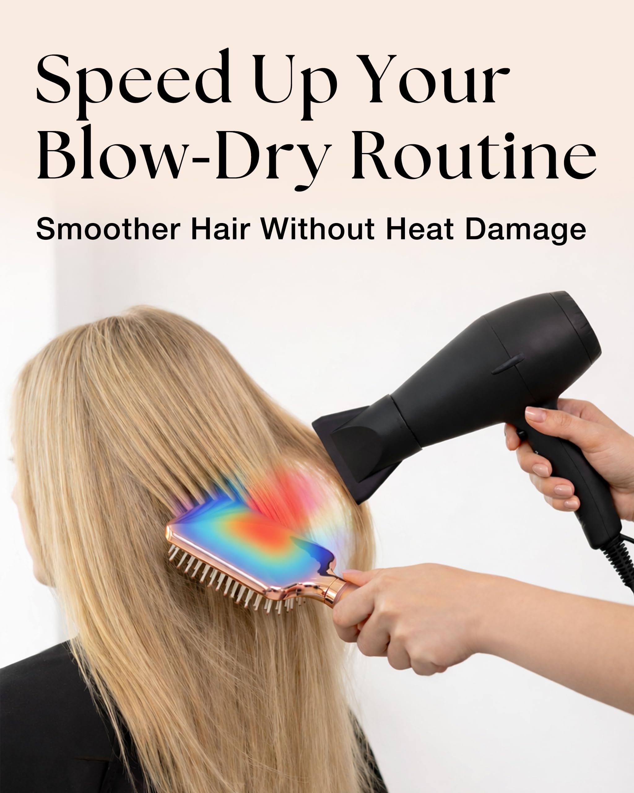 Flat paddle shape for efficient, even brushing