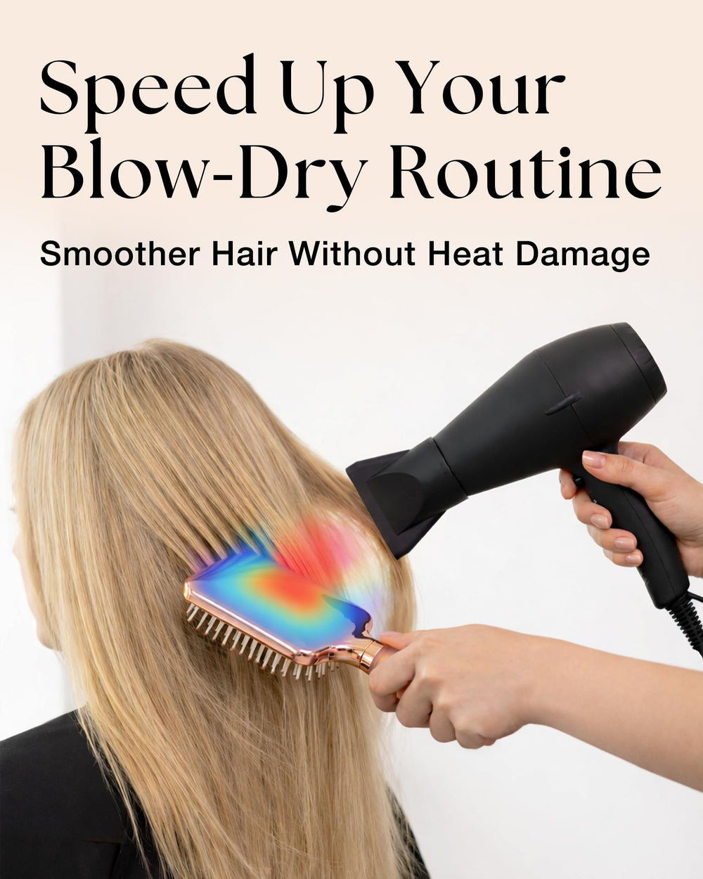 Flat paddle shape for efficient, even brushing