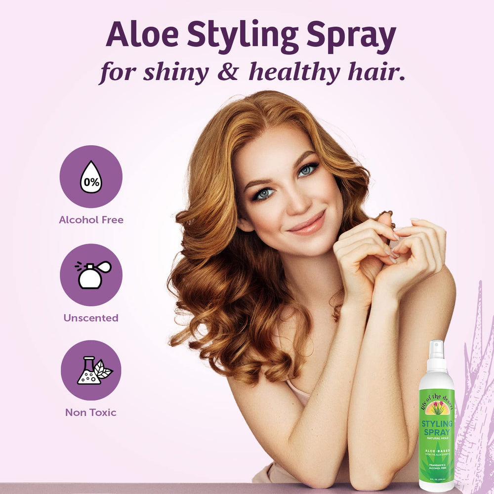 Aplicación suave de Lily Of The Desert en cabello para estilizar sin esfuerzo.