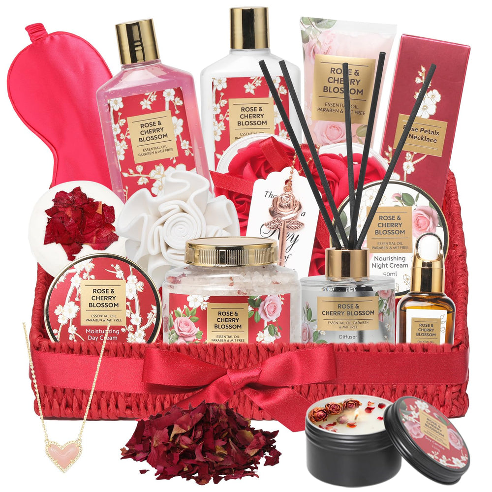 LILY ROY spa gift basket front view, gift-ready luxury for at-home spa.