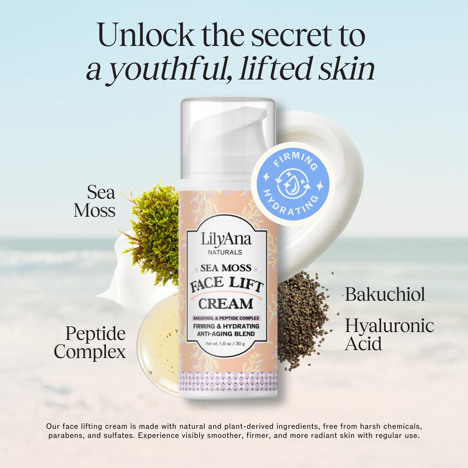 LilyAna Naturals Complejo de Péptidos, mejora elasticidad y textura de la piel