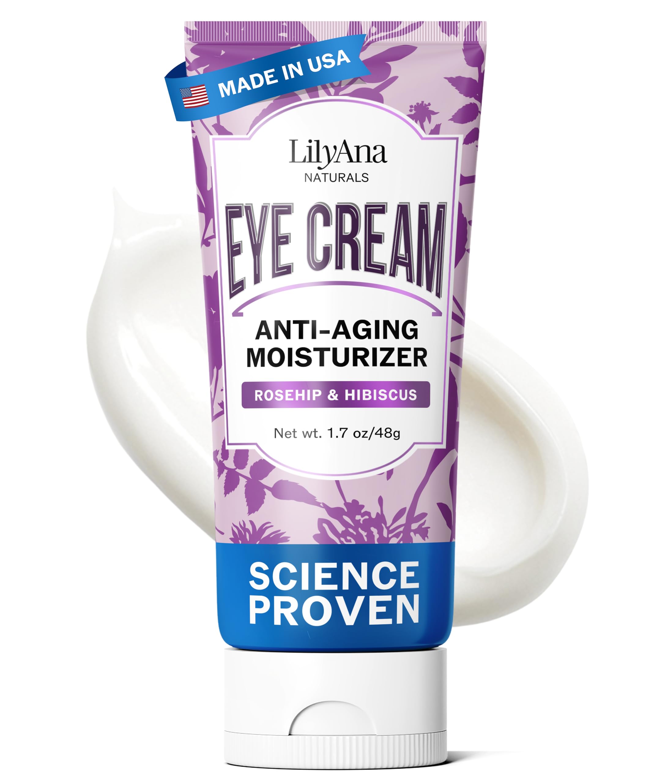 LilyAna Naturals Contorno Ojos Envase, hidratación suave para la zona ocular sensible.