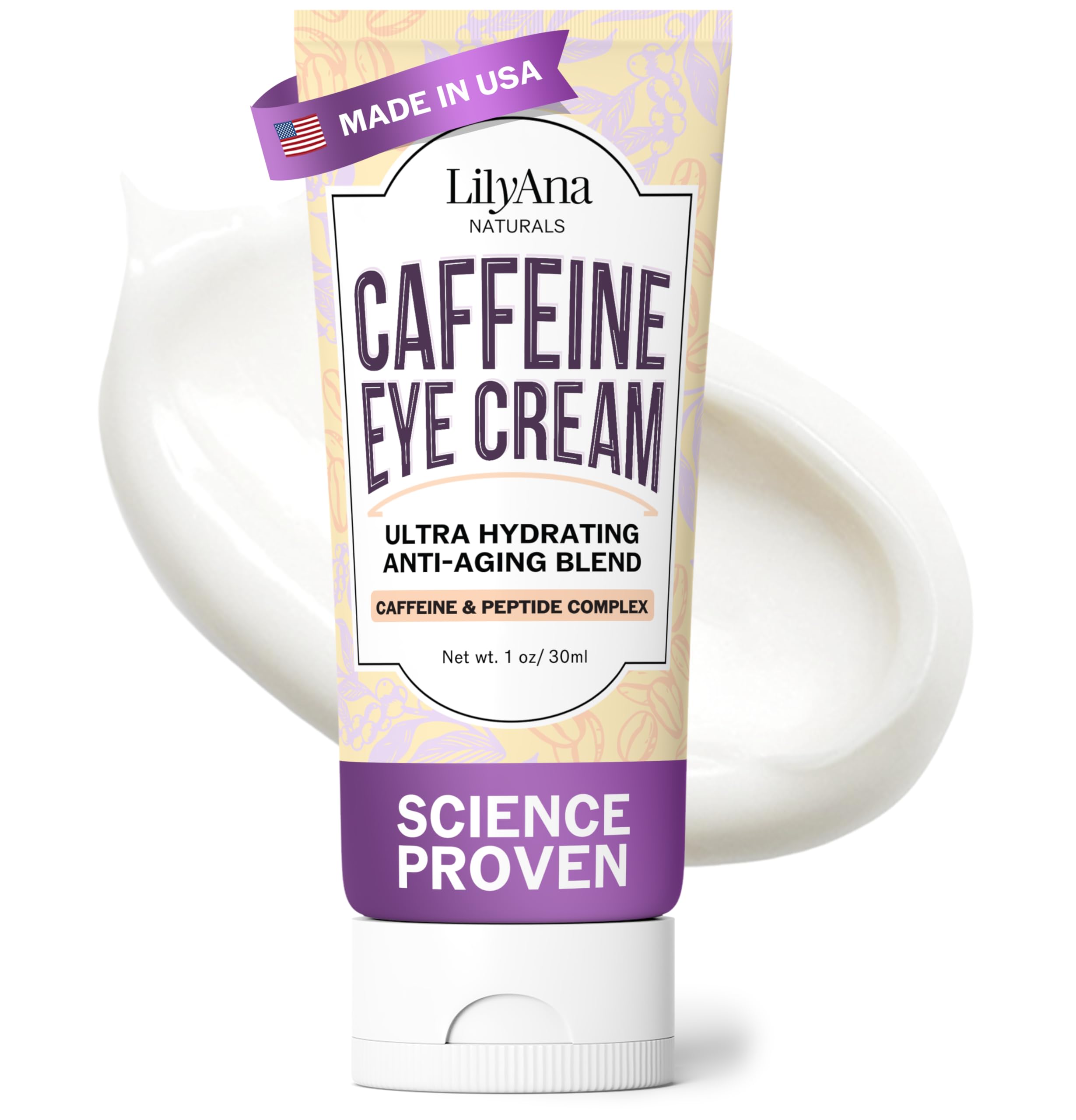 Crema de ojos LilyAna Naturals, bote compacto, hidratación suave para la zona periocular.