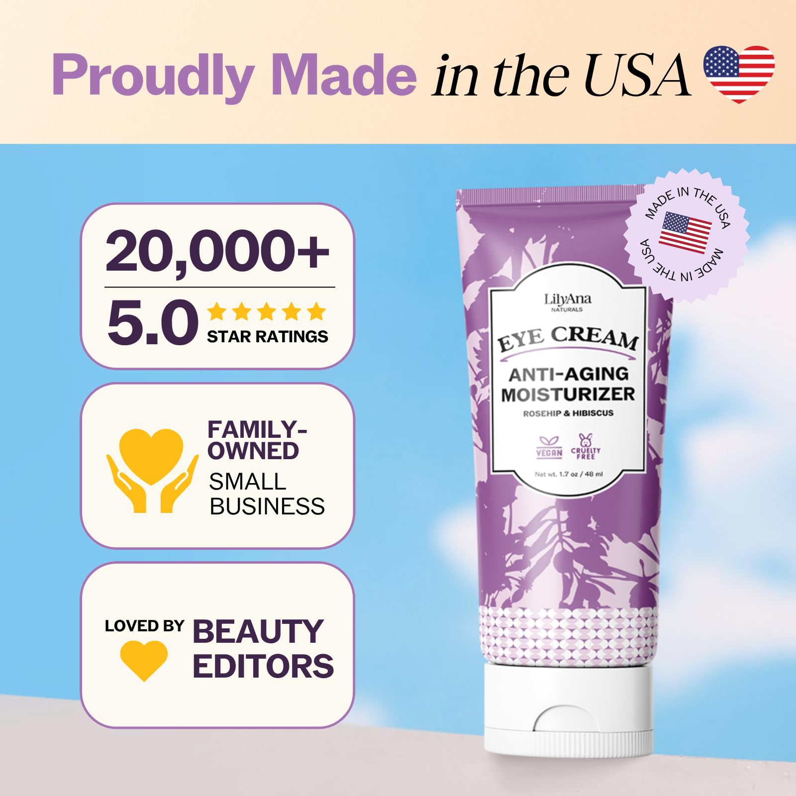 Producto libre de crueldad animal de LilyAna Naturals para ojos.
