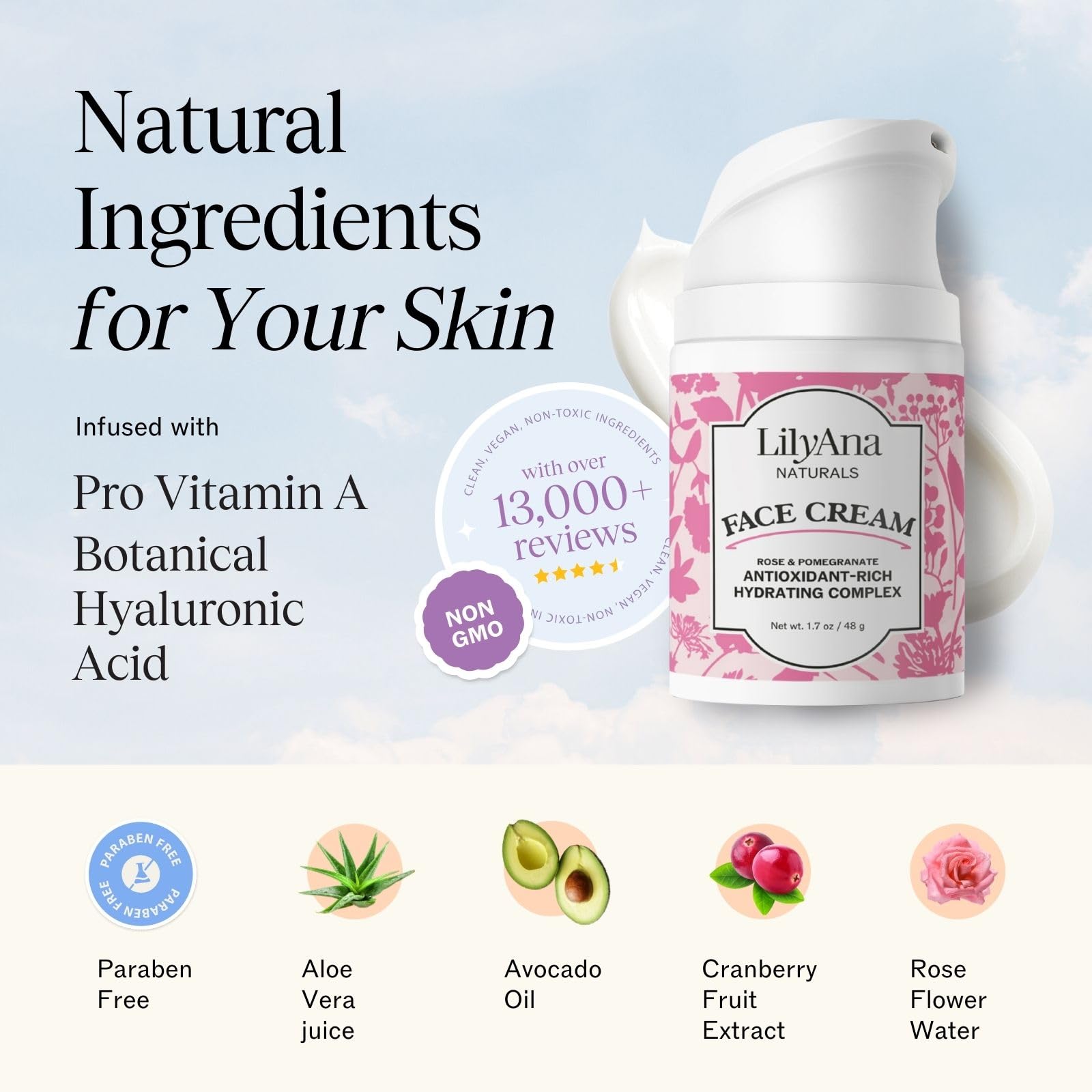 LilyAna Naturals cream texture reveals light, featherweight coverage.