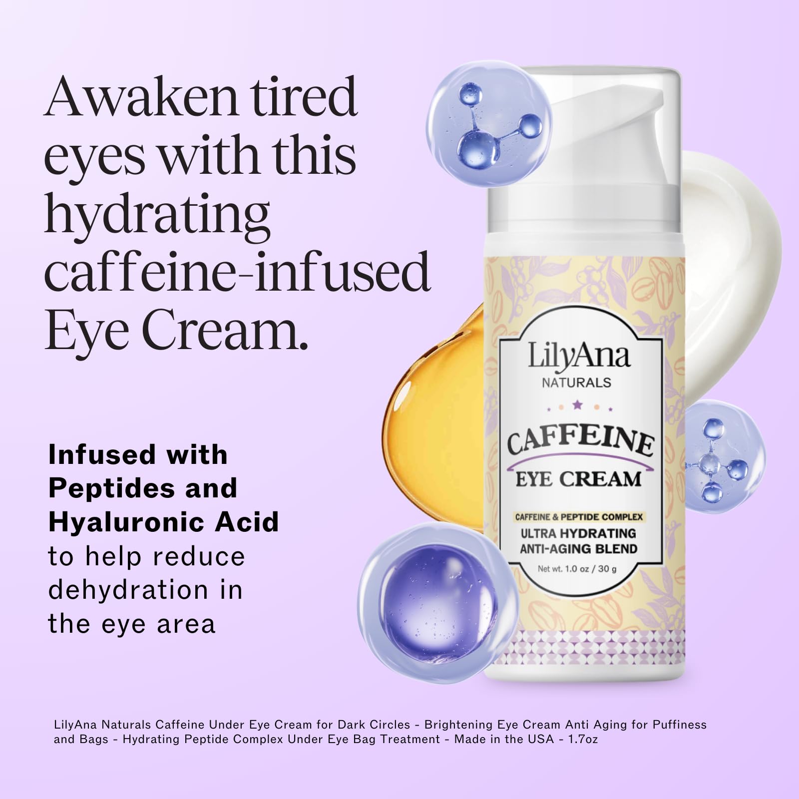 LilyAna Naturals crema de ojos, péptidos antiarrugas para mayor firmeza alrededor de los ojos.