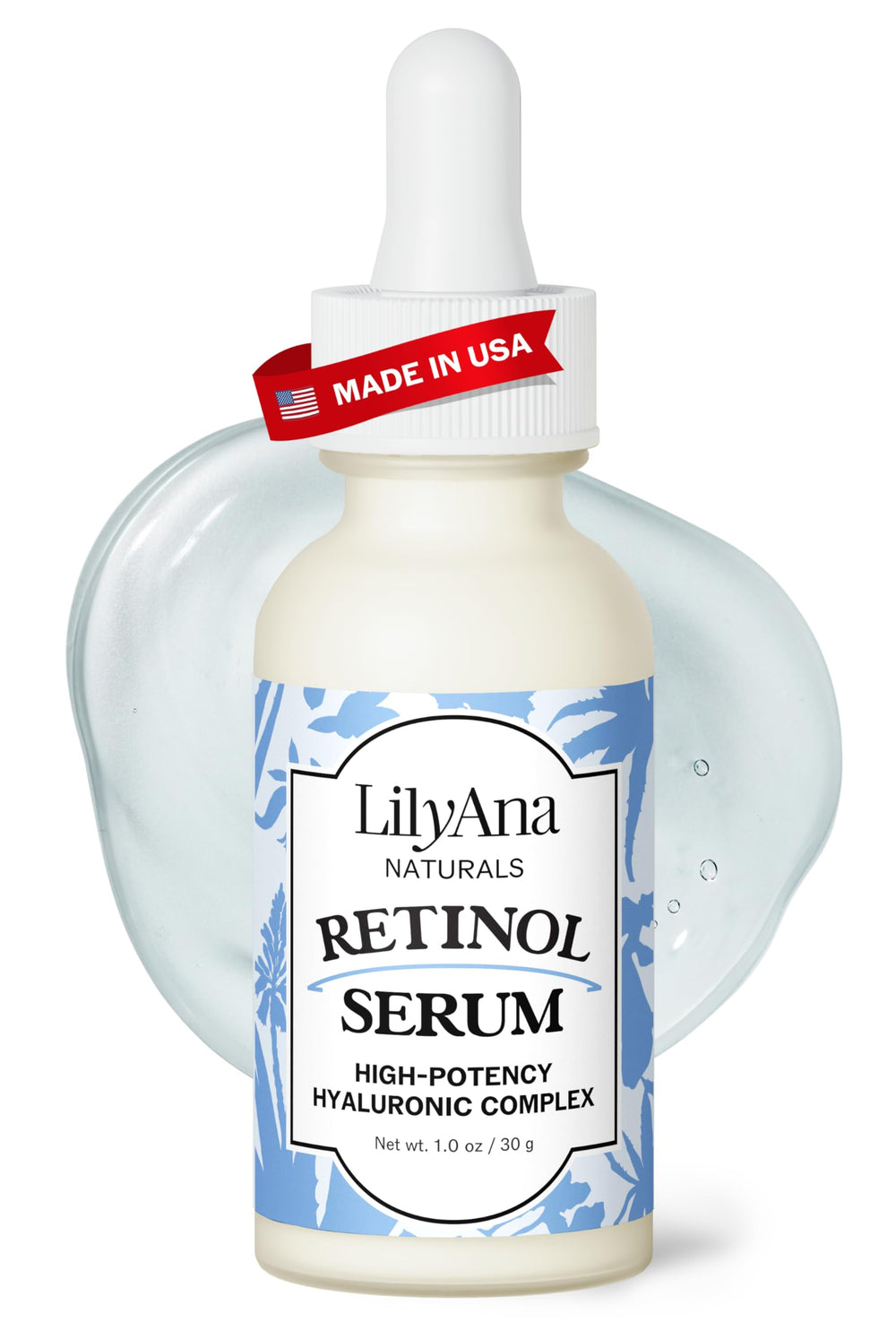 LilyAna Naturals Suero de Retinol, gotero para aplicación suave y precisa.