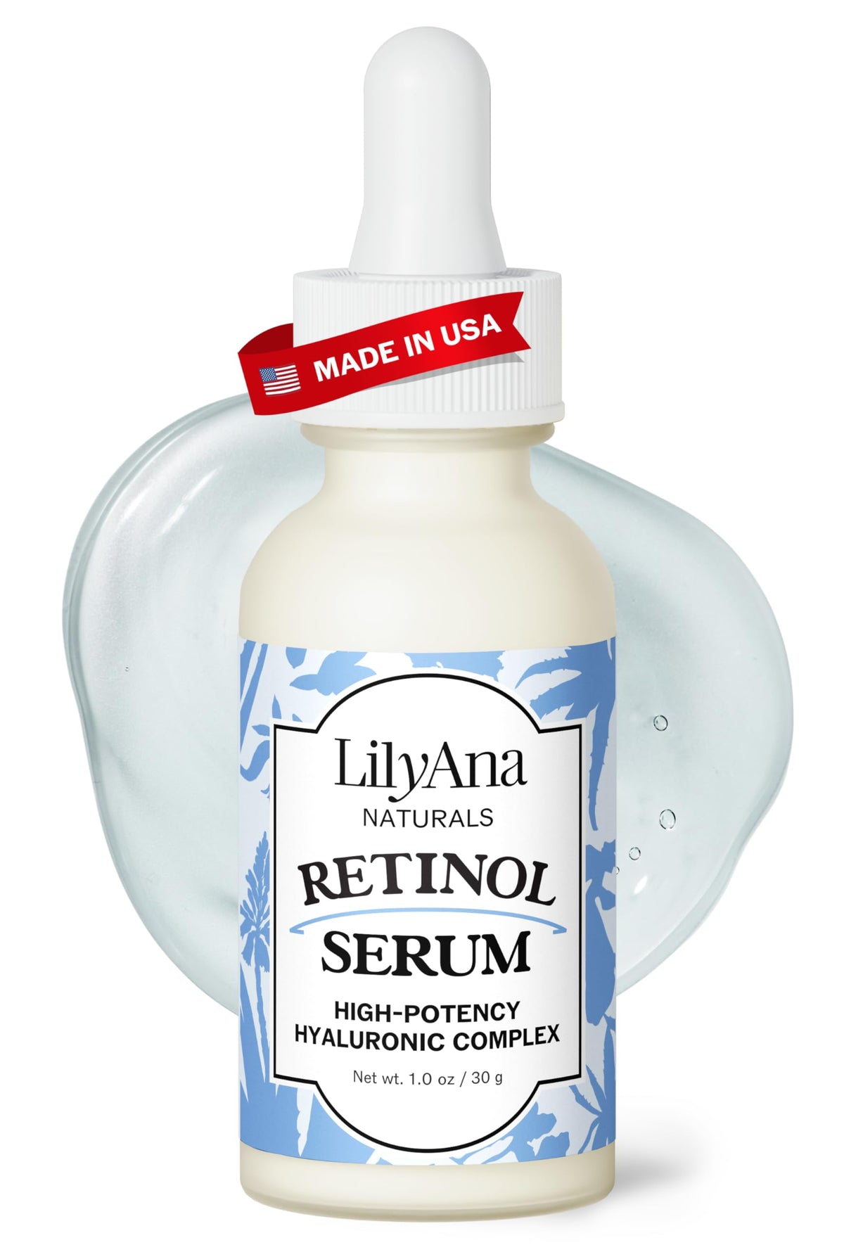 LilyAna Naturals Suero de Retinol, gotero para aplicación suave y precisa.