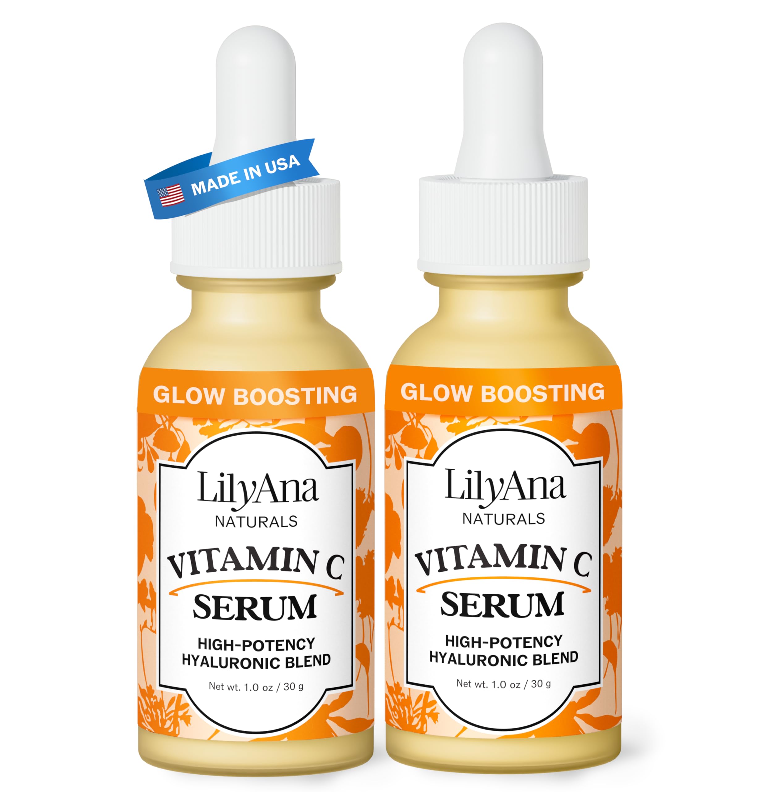 LilyAna Naturals Serum Vitamina C botella para brillo y elasticidad de la piel.
