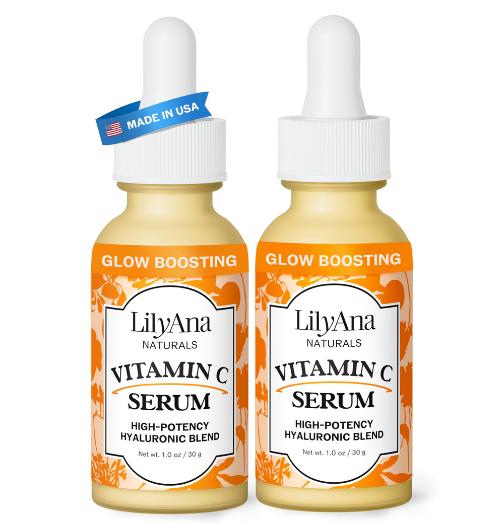 LilyAna Naturals Serum Vitamina C botella para brillo y elasticidad de la piel.