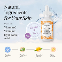 Brillo y radiancia con LilyAna Naturals Sérum Vitamina C para tono equilibrado.