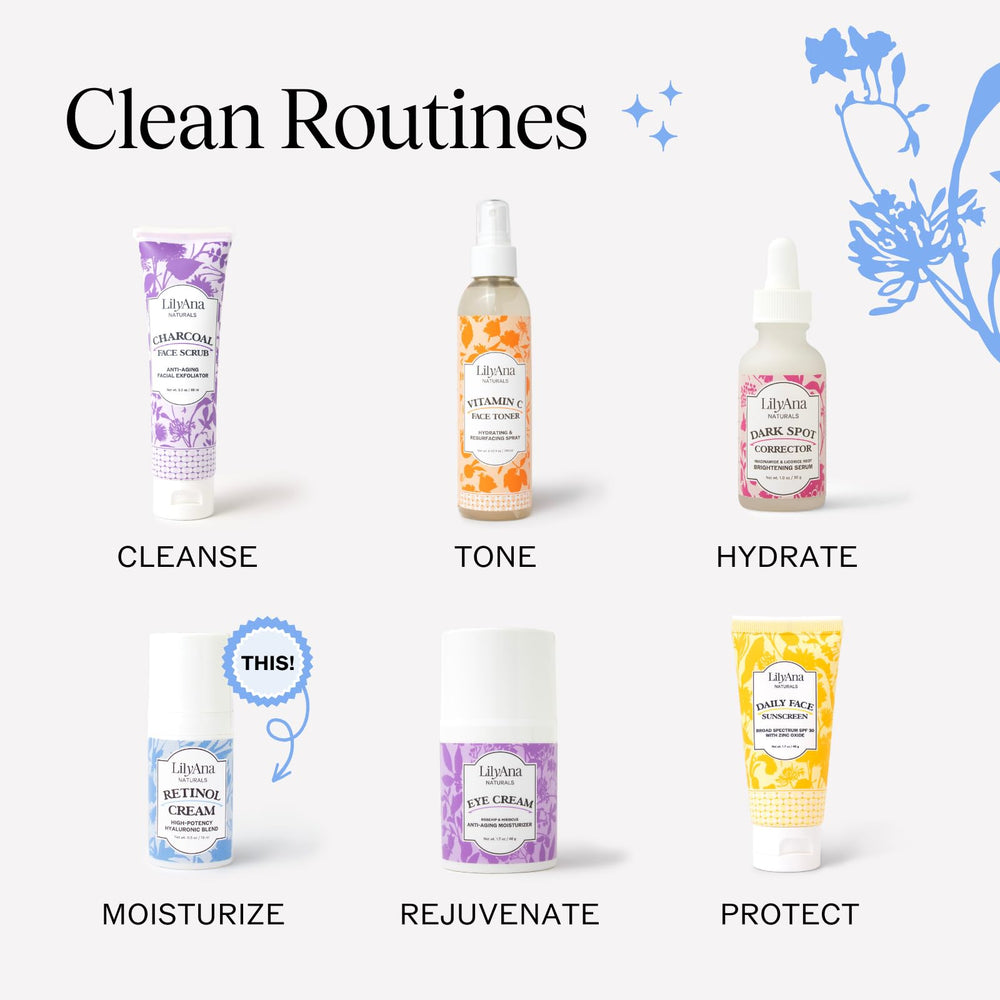 LilyAna Naturals vanity setup evokes spa-like skincare ritual.