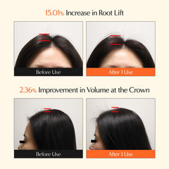 LilyEve GrowTurn after-wash look shows fuller hair with lightweight volume.