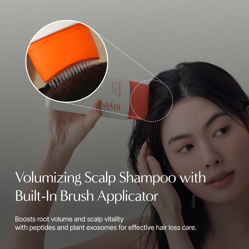 GrowTurn built-in brush action delivers gentle exfoliation and scalp massage.