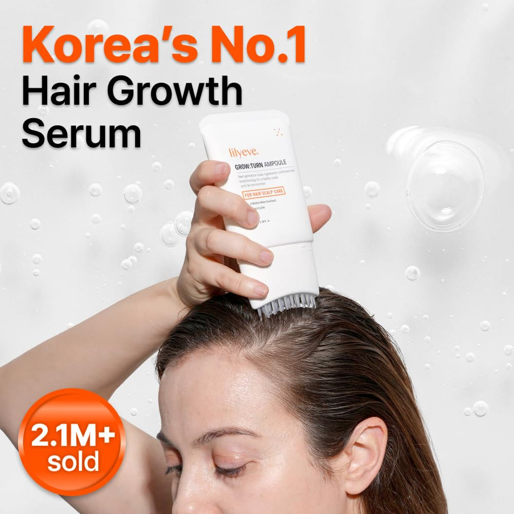 LilyEVE GROWTURN heartleaf-derived exosomes support soothing scalp nourishment.