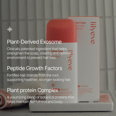 Thinning hair appears fuller and stronger with GrowTurn root-strength complex.