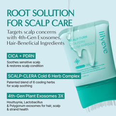 Lily Eve ScalpTurn exosome technology close-up illustration for scalp care