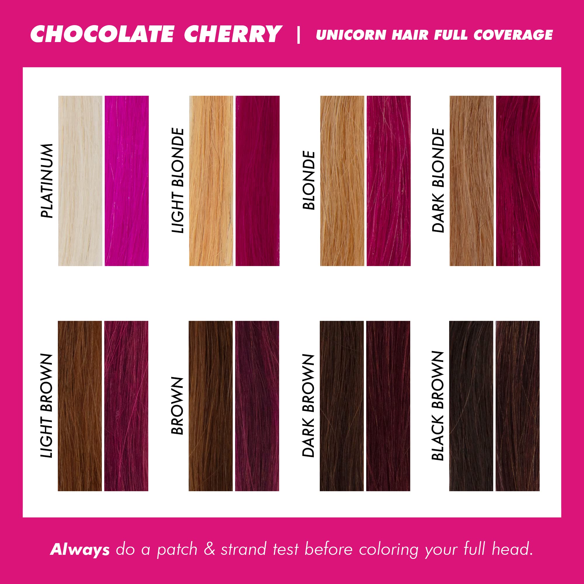 Lime Crime Unicorn Hair Dye Chocolate Cherry applicator demonstrates easy at-home use.