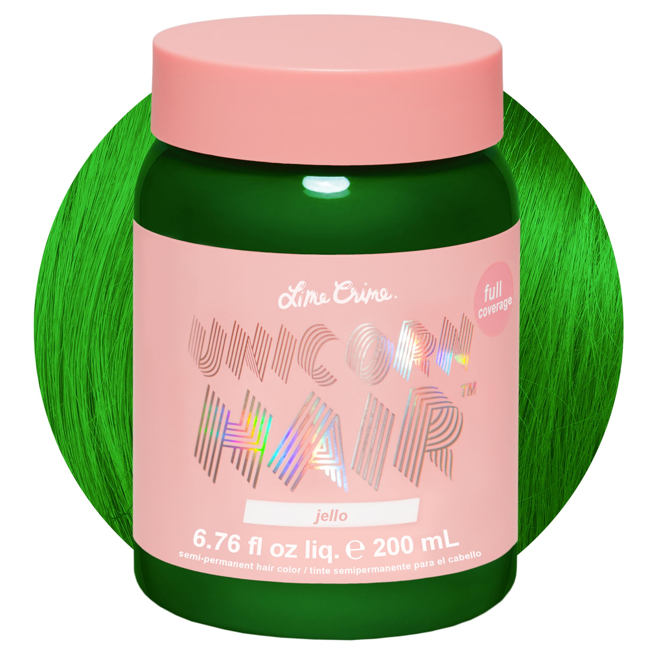 Lime Crime Unicorn Hair Dye Jello bottle pour for easy at-home application