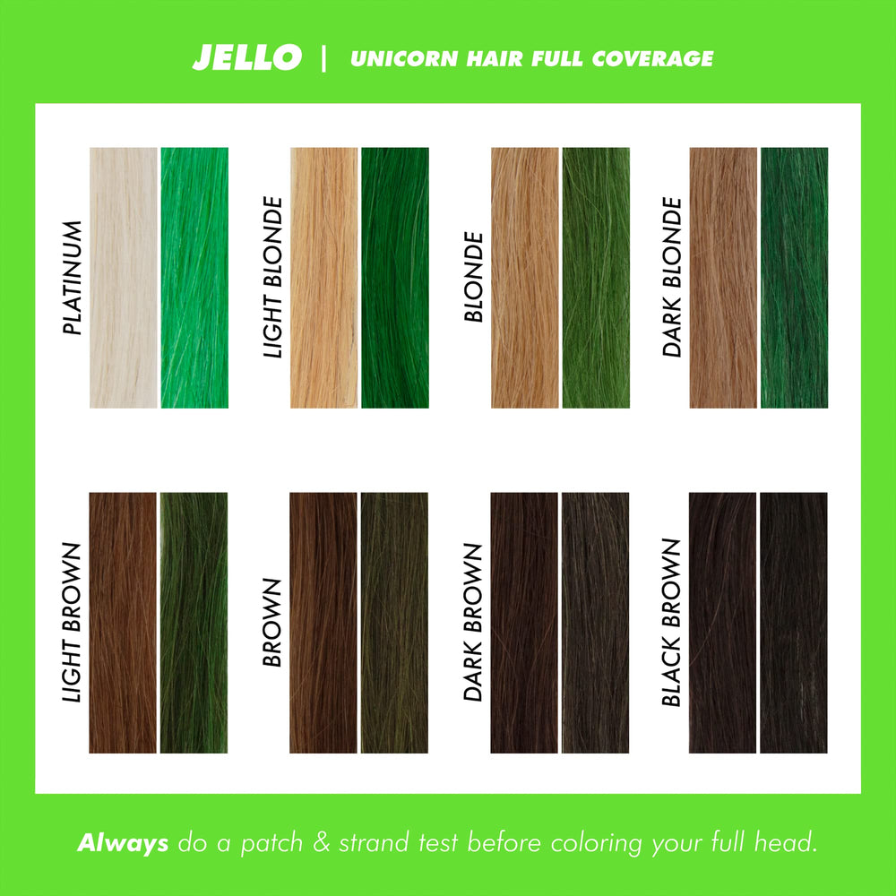 Lime Crime Unicorn Hair Dye Jello color payoff on lightened hair