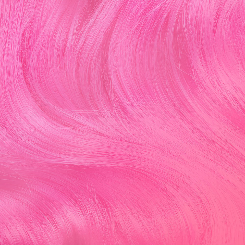 Lime Crime Unicorn Hair Sour Candy applied on hair for vivid pink.