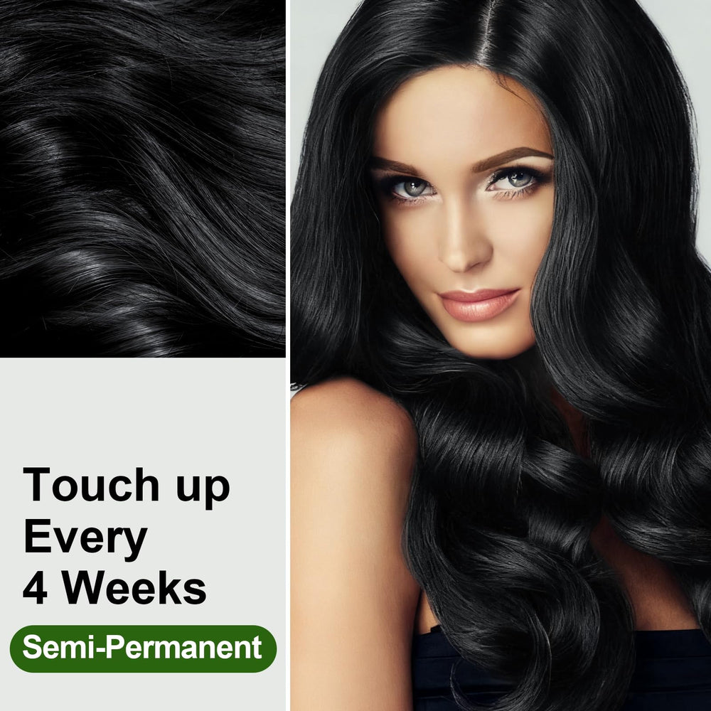 Limer Hair Dye Shampoo Natural Black final glossy finish on hair