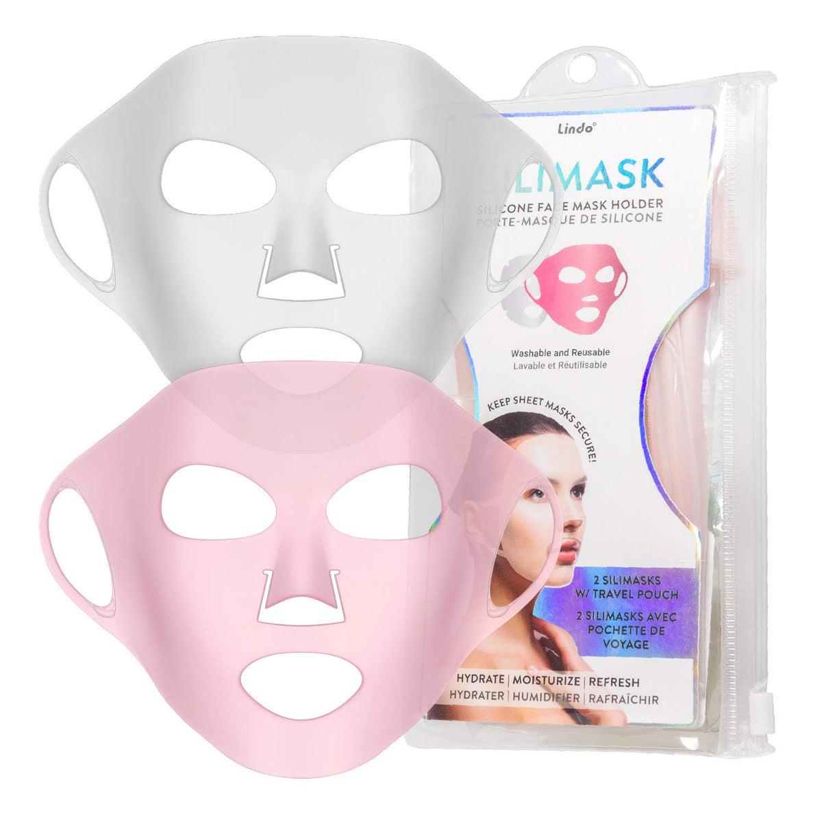 Lindo Silimask cubre mascarilla de hoja en silicona suave para evitar deslizamientos.