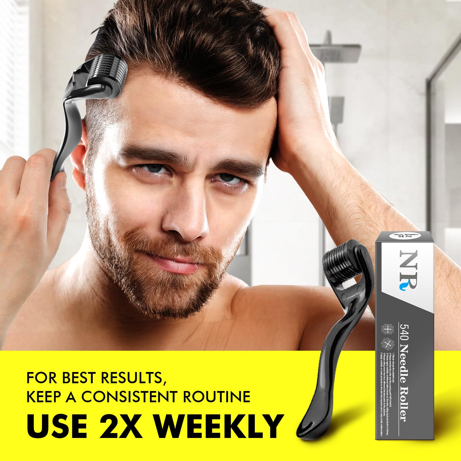 Linduray Skincare derma roller for hairline supports gentle scalp care routines.