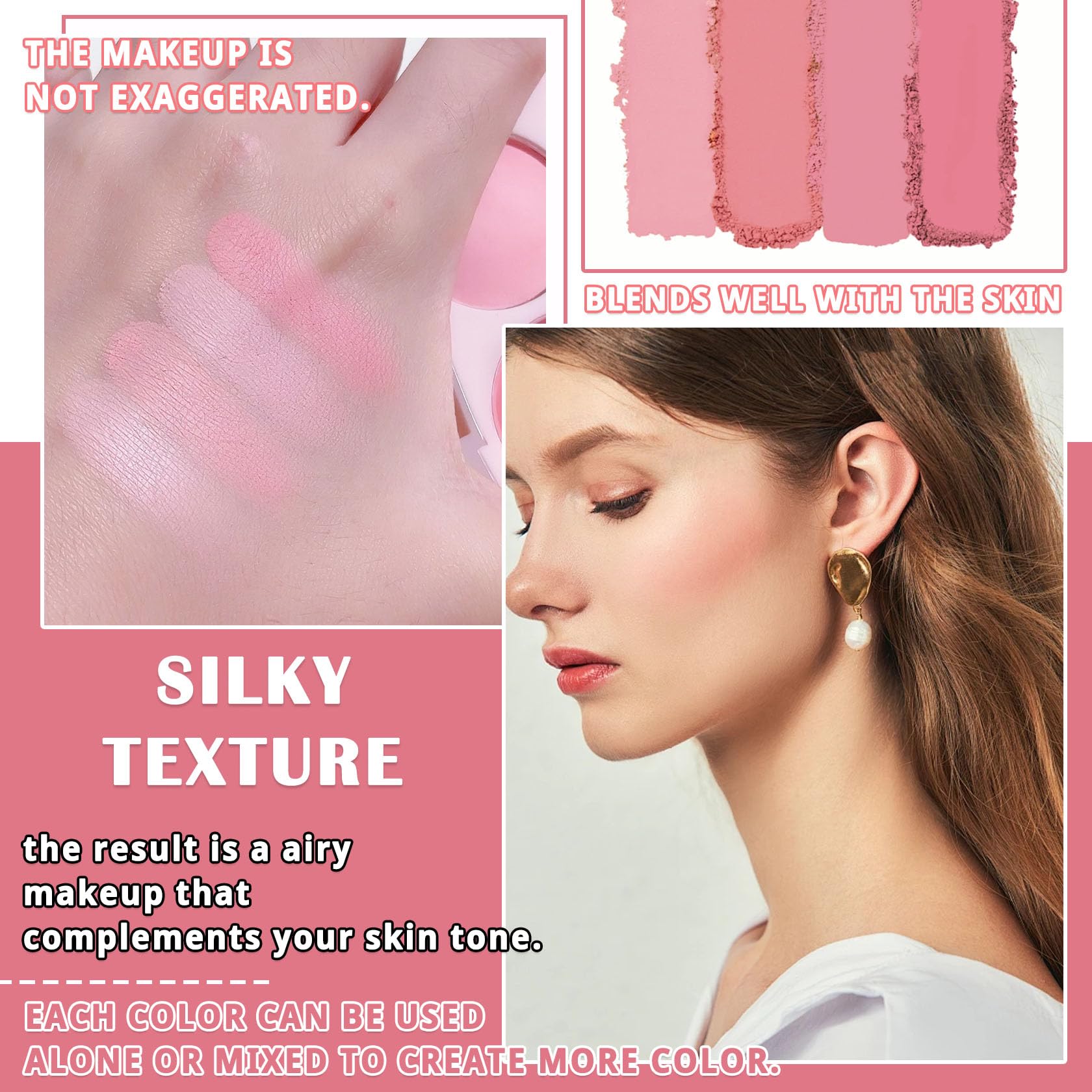 LingHaoLH Aplicación fácil con brocha incluida para un maquillaje rápido.