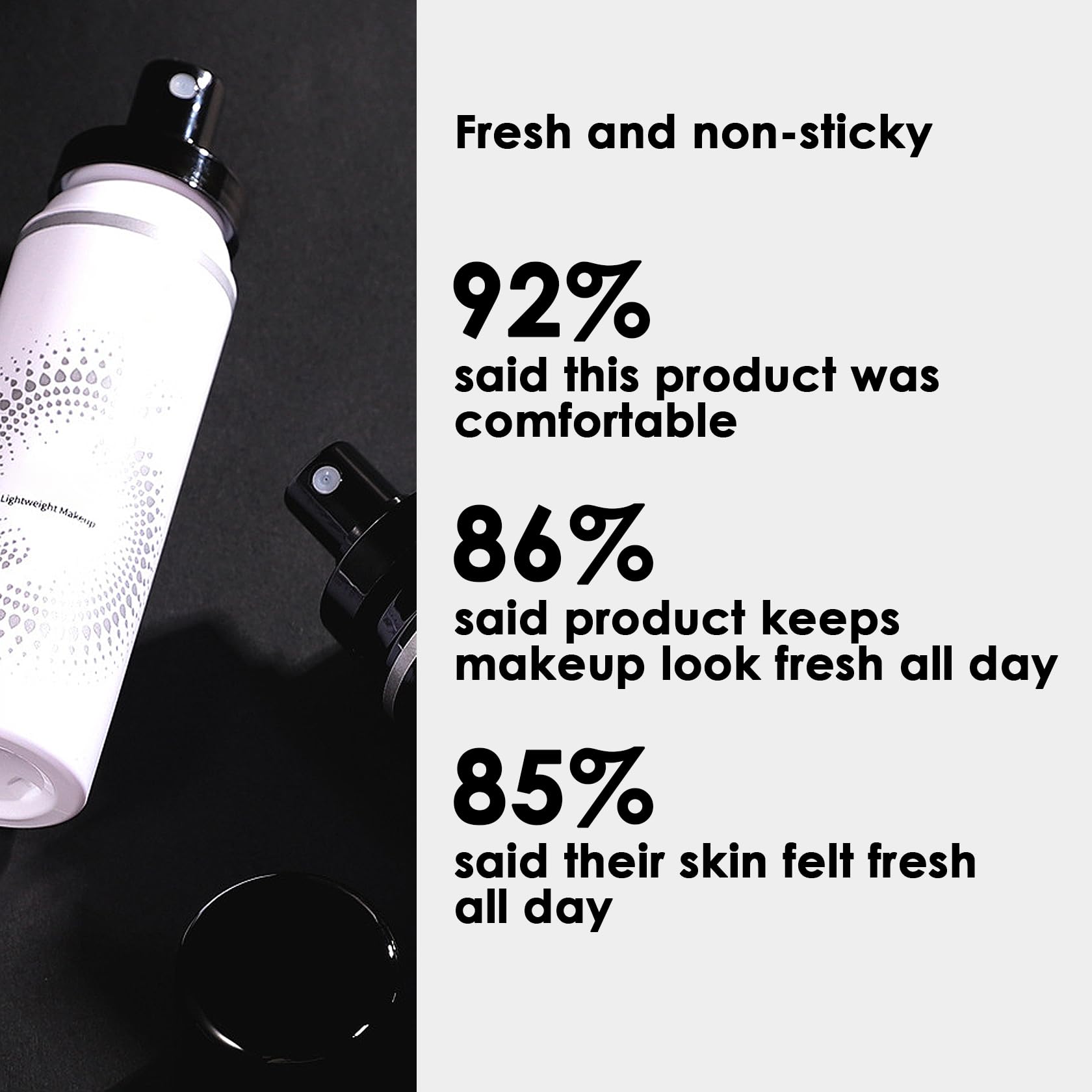 LingHaoLH non-sticky finish spray visualizes a comfortable, breathable hold.