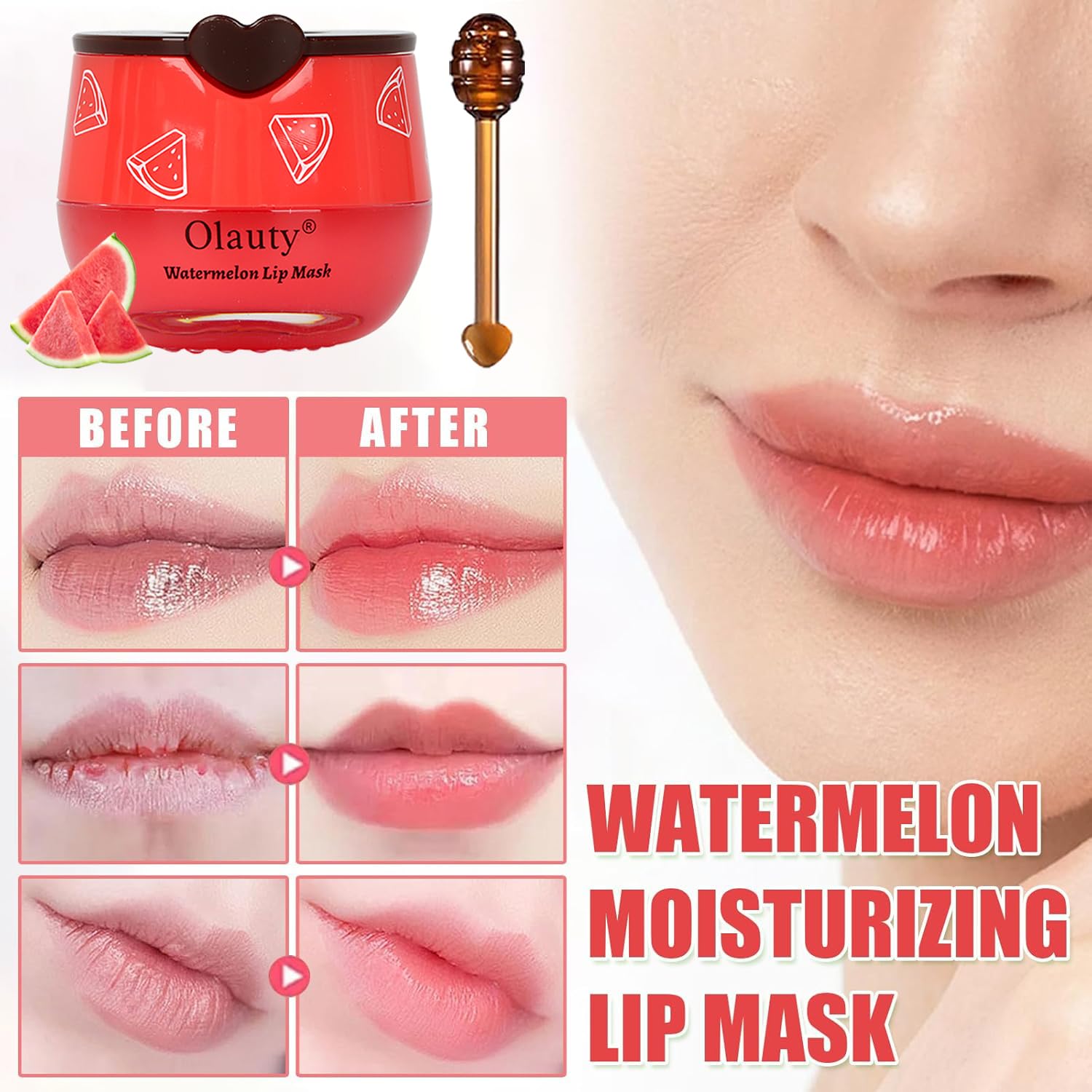 Lingyun Lip Mask in honey pot with wand for easy daily use