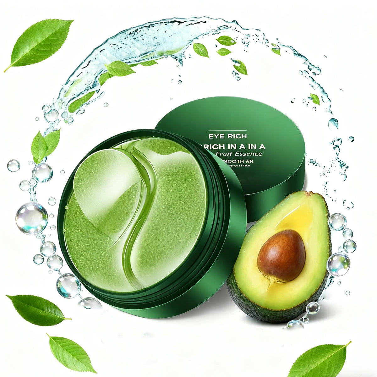 Lingyun mascarilla para ojos de aguacate, envase de 60 parches para hidratación diaria.