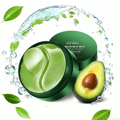 Lingyun mascarilla para ojos de aguacate, envase de 60 parches para hidratación diaria.