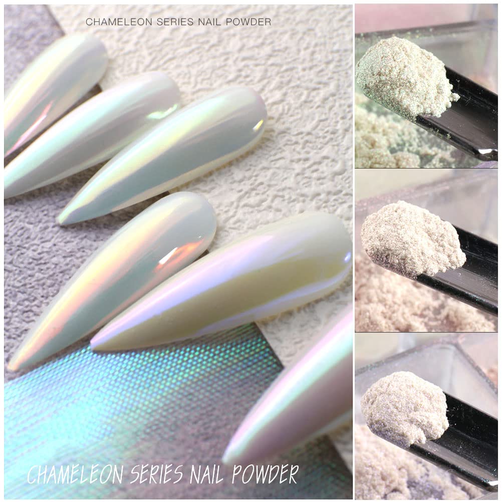 Lingyun polvo cromado para uñas, acabado espejo para un look versátil
