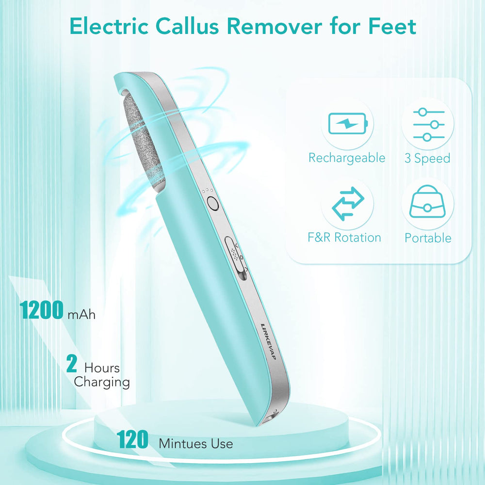 LINKEVAP blue handle close-up shows ergonomic grip for comfortable use