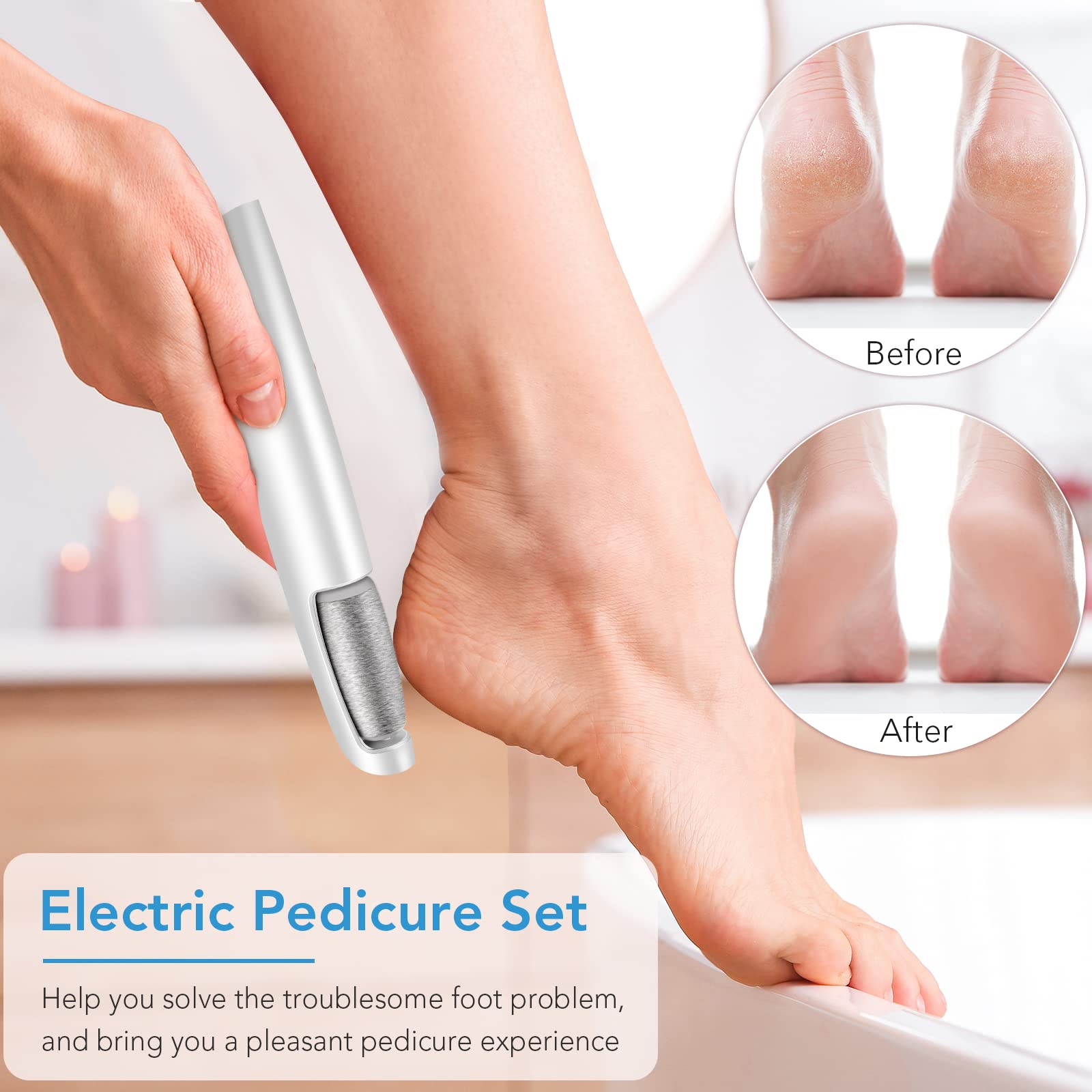 LINKEVAP foot callus remover roller heads provide smoothing and maintenance options