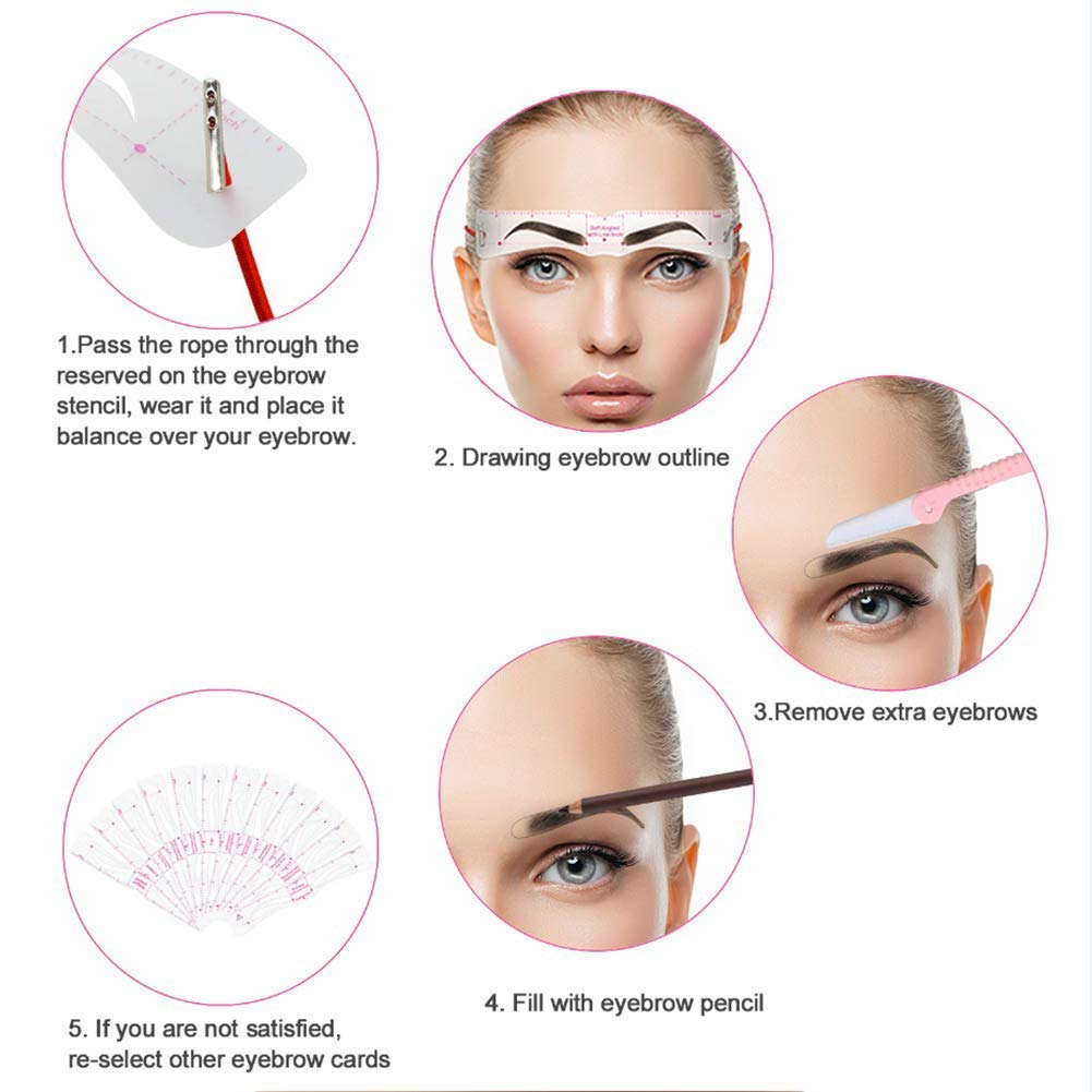 3-minute brow makeup with Linkinghome stencil for fast daily touchups