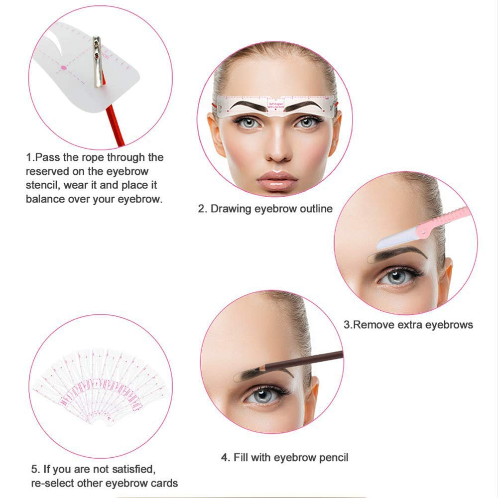 3-minute brow makeup with Linkinghome stencil for fast daily touchups