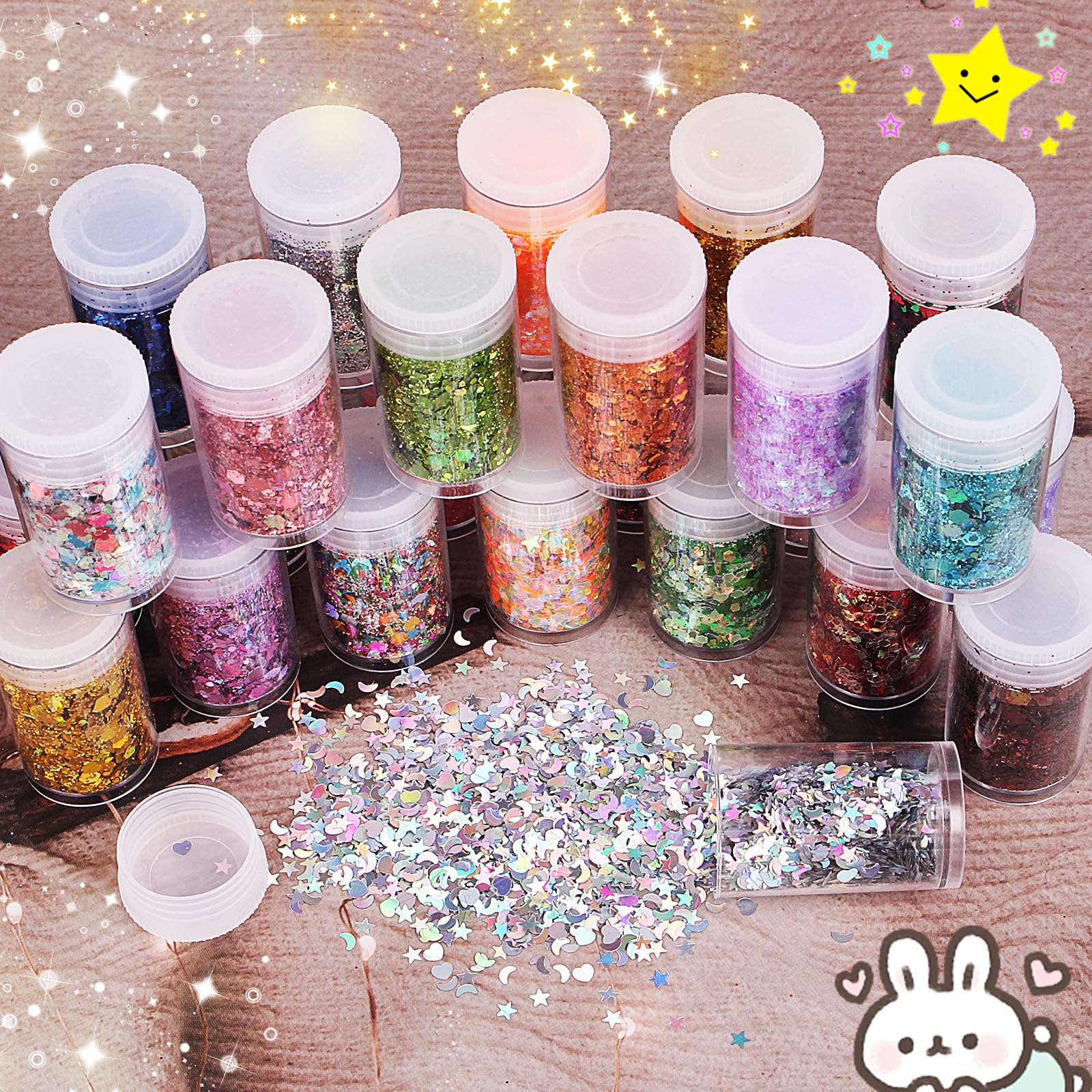 Linwulte festive glitter set for parties and celebrations.