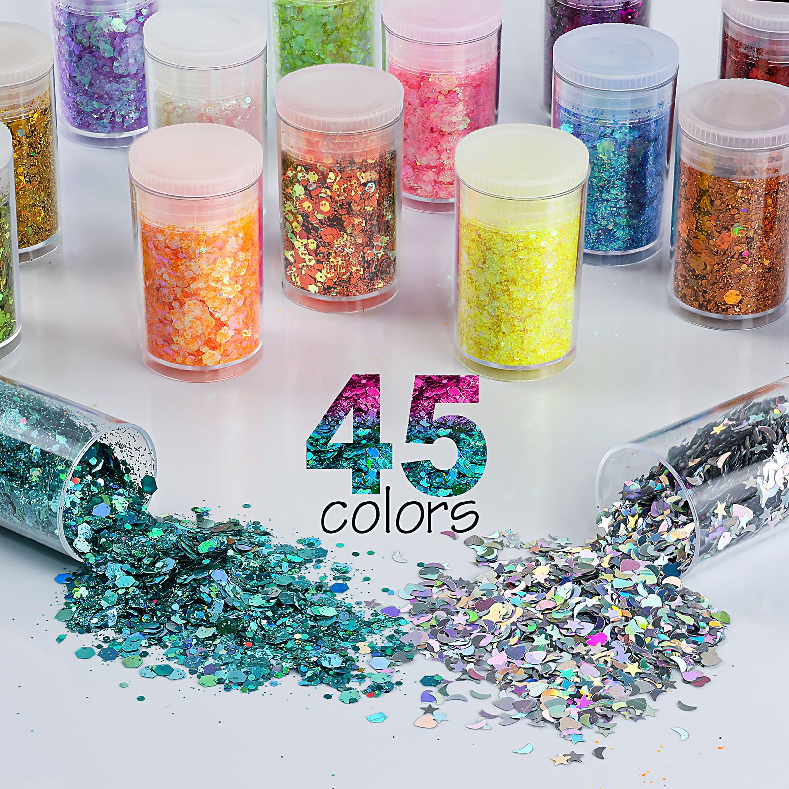 Linwulte glitter in epoxy resin shows dazzling light shifts.