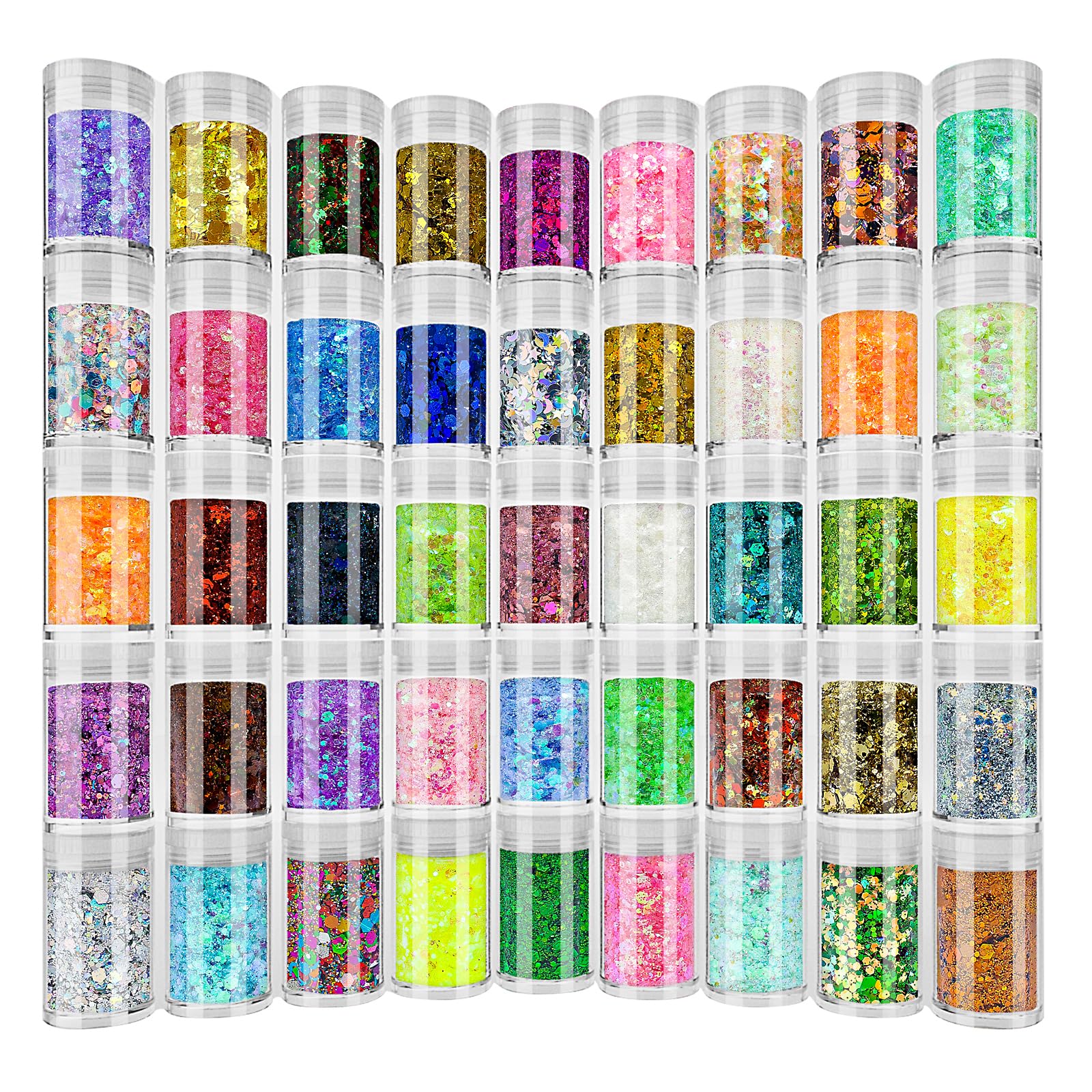 Linwulte holographic glitter mix with iridescent sparkle for resin art.
