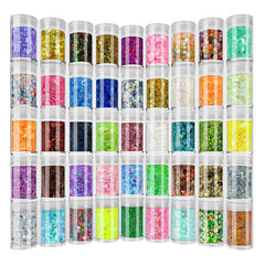 Linwulte holographic glitter mix with iridescent sparkle for resin art.