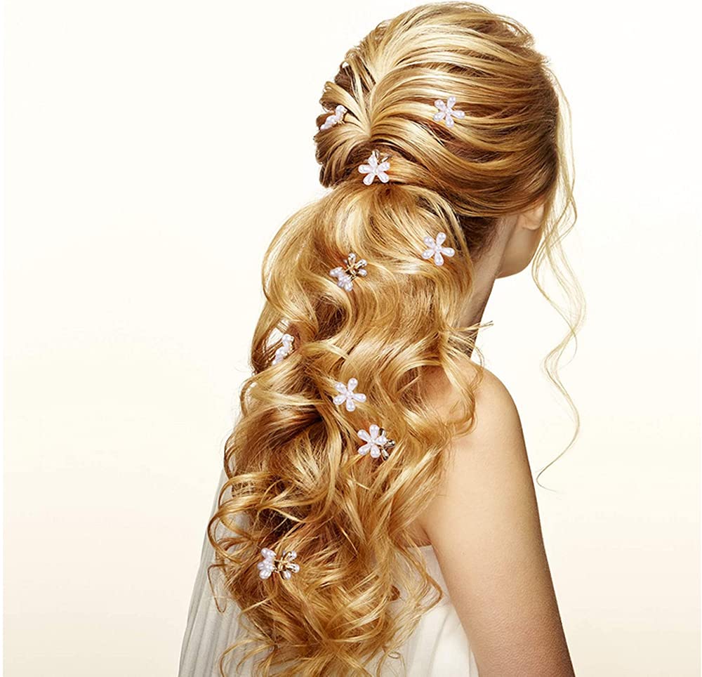 Clips LINXI de perla mini con margarita, regalo perfecto para amigas.