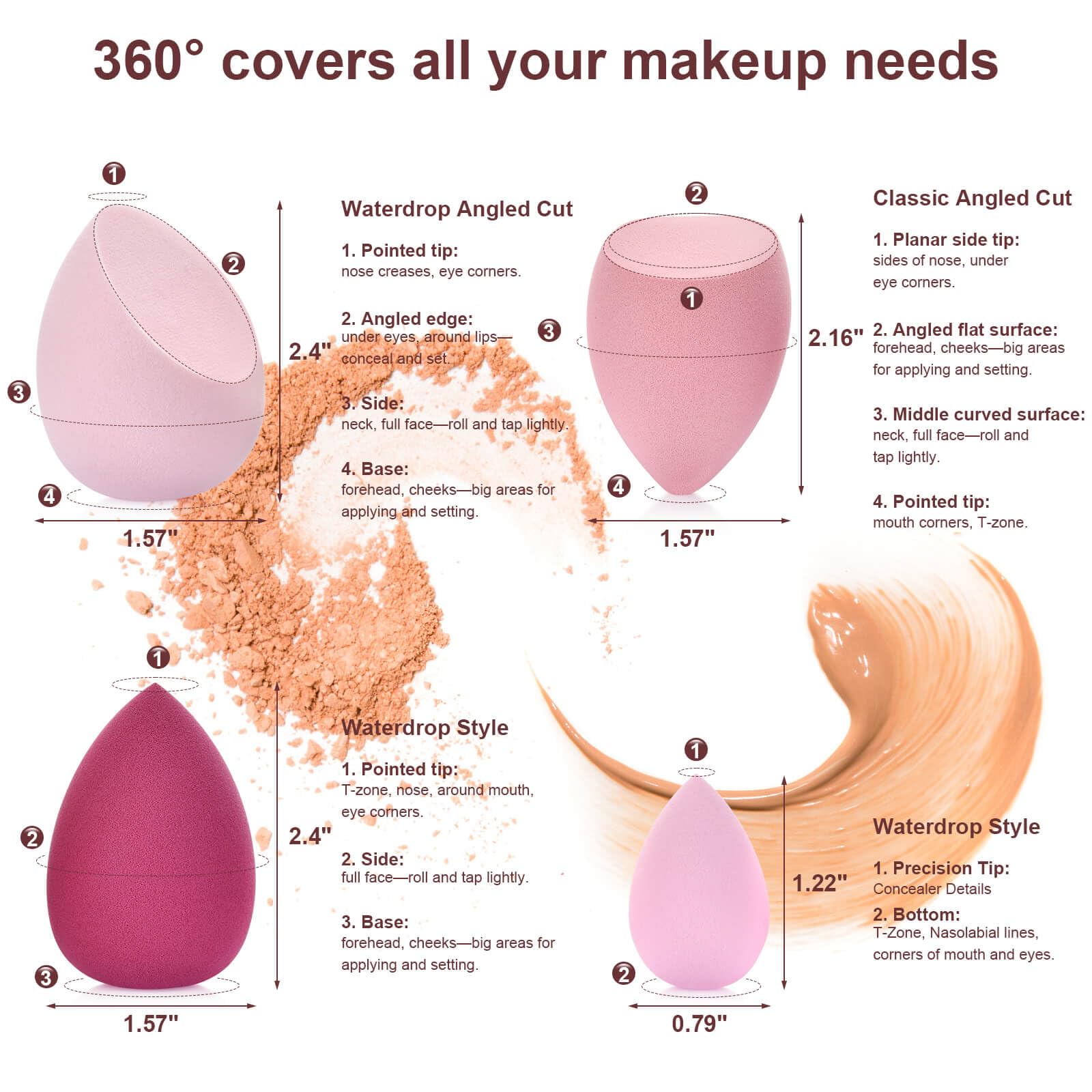 Linyumuxiang beauty blender large, soft and latex-free for smooth foundation diffusion.