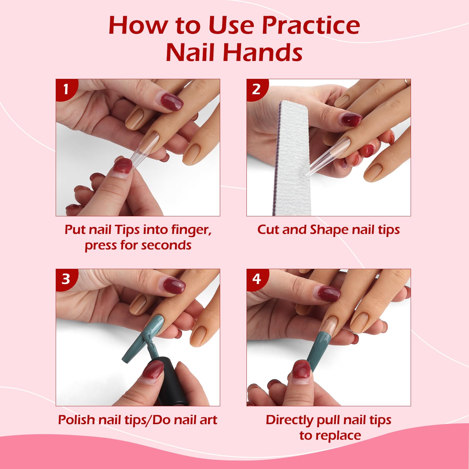 LIONVISON 240pcs clear long coffin nail tips enhance tip fitting practice
