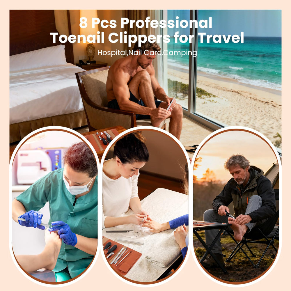 LIONVISON 8-piece toenail clippers for thick nails and seniors