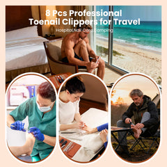 LIONVISON 8-piece toenail clippers for thick nails and seniors