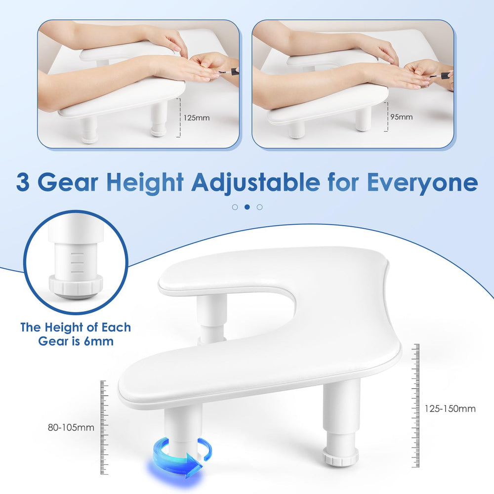 LIONVISION arm rest height-adjustment for front and rear brackets.